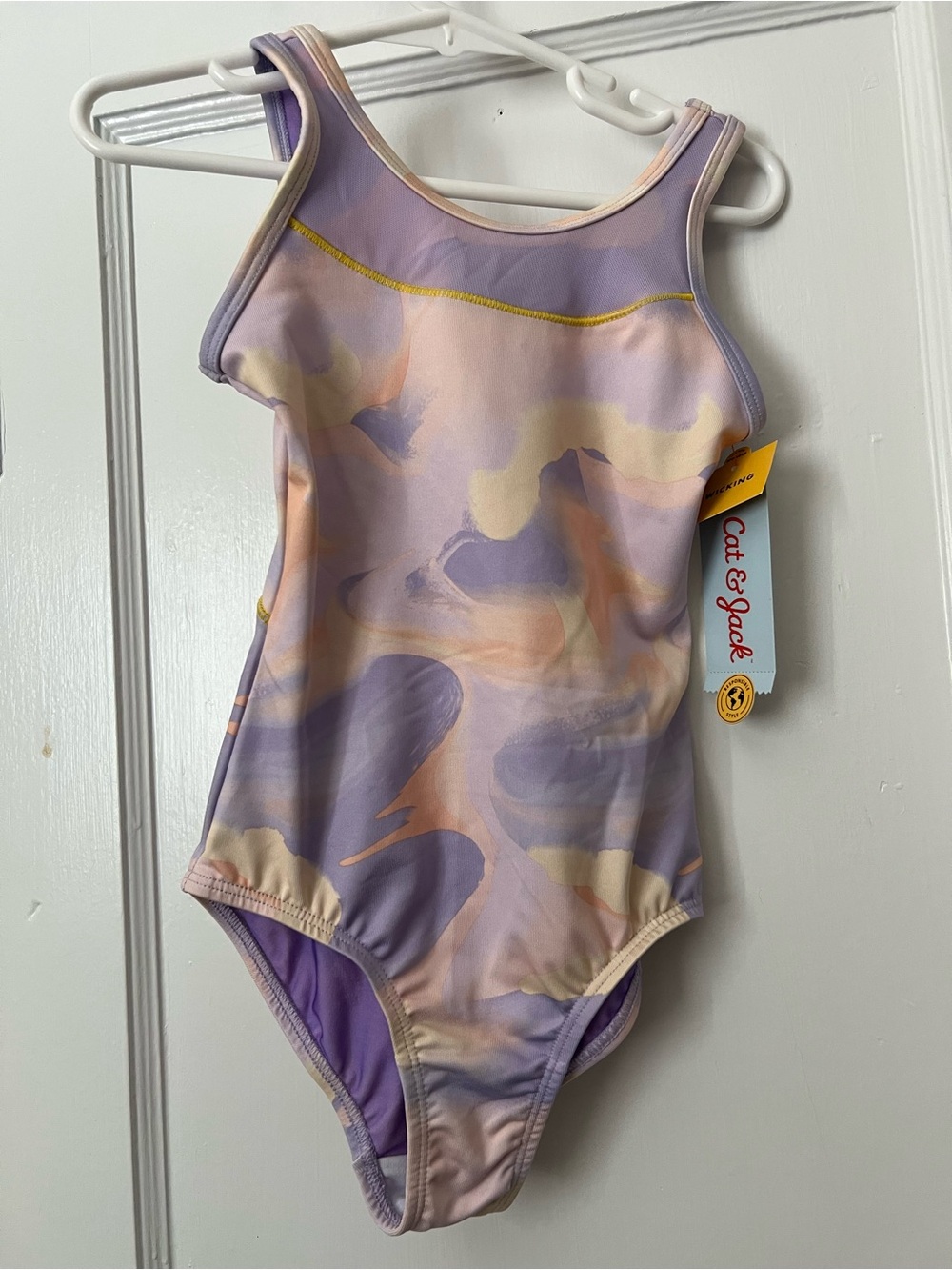 NWT Cat & Jack Pastel Swirl One-Piece Leotard - Purple & Peach XS